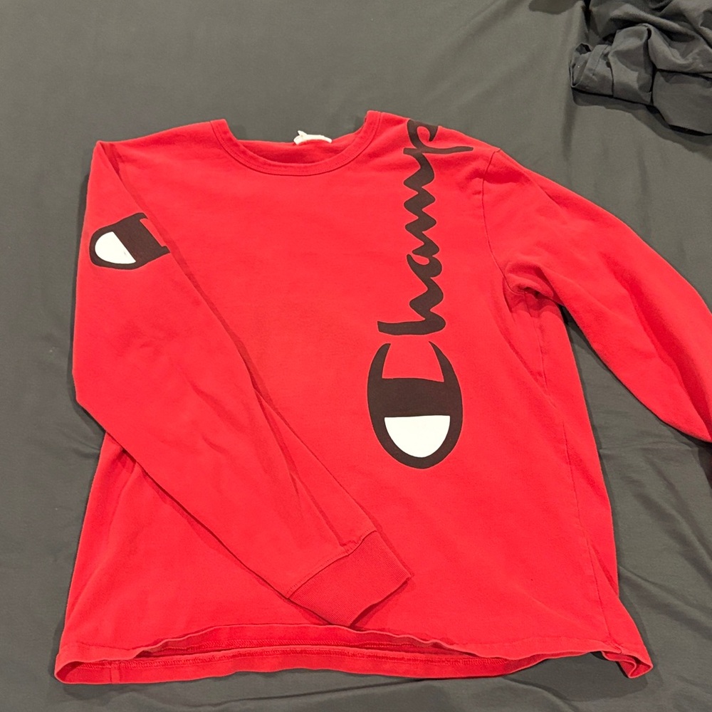 Champion Vibrant Red Long Sleeve Tee